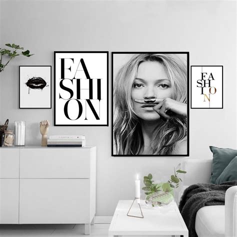 Nordic Fashion Canvas Painting Minimalist Black White A4 Posters And