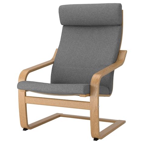 Great savings & free delivery / collection on many items. POÄNG Armchair - oak veneer, Lysed grey - IKEA