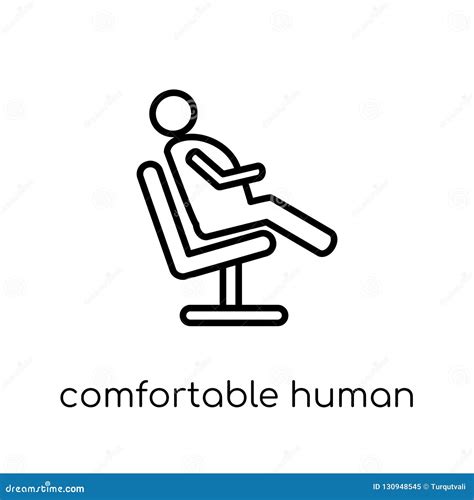 Comfortable Human Icon Trendy Modern Flat Linear Vector Comfort Stock