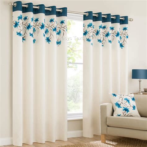 40 teal curtain fabric ranked in order of popularity and relevancy. LILY Ring Top Fully Lined Floral Eyelet Curtains RED BLK ...