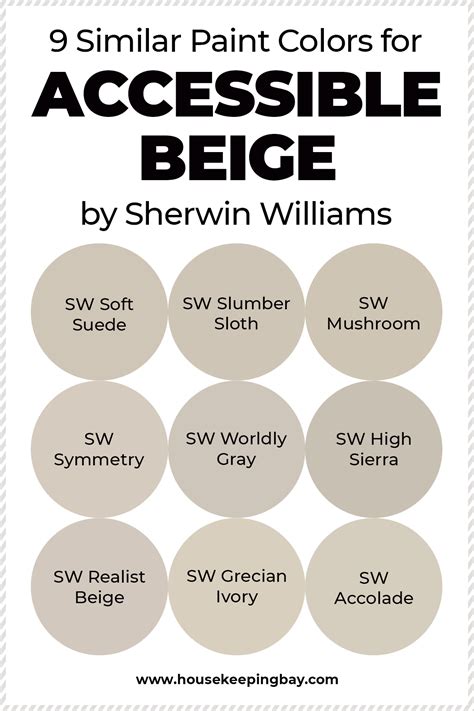 9 Similar Paint Colors For Accessible Beige By Sherwin Williams In 2022