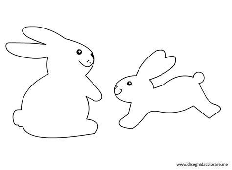 Il disegno di un coniglietto di pasqua da colorare, da stampare gratuitamente. Coniglietti di Pasqua - Disegni da colorare