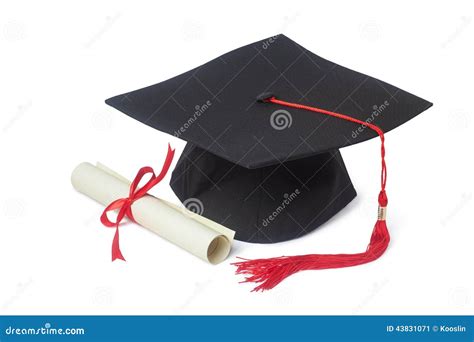 Graduation Cap And Diploma Stock Image Image Of Ngraduation 43831071