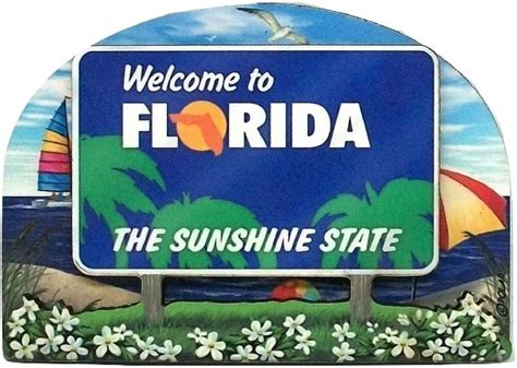 Florida State Welcome Sign Artwood Fridge Magnet