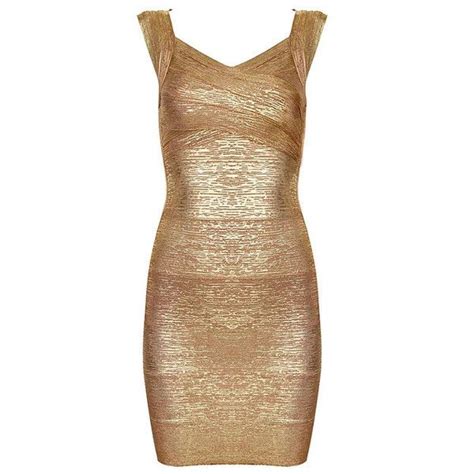 Gos Fierce Metallic Gold Bandage Dress Gold Bandage Dress Dresses