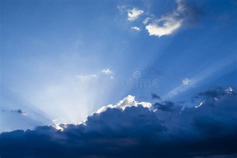 Sunset Sunrise With Clouds Light Rays Stock Image Image Of Holy