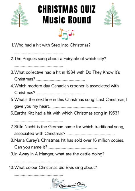 Christmas Quiz Music Questions 2022 Christmas 2022 Update