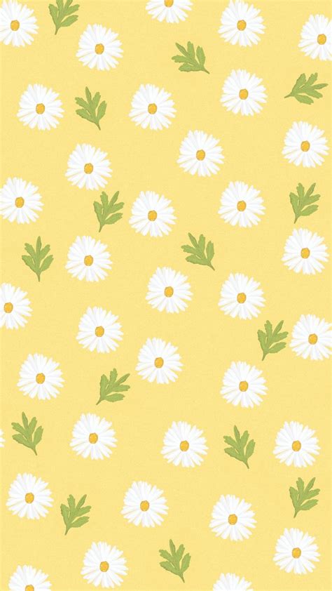 Daisies Wallpaper Iphone Daisy Wallpaper Yellow Wallpaper Cute