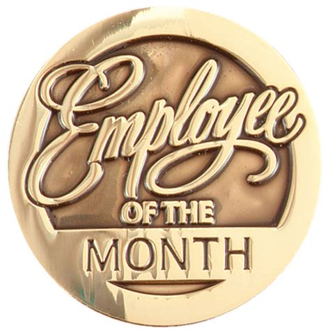 Round Employee Of The Month Lapel Pin With Card Presentation Cards