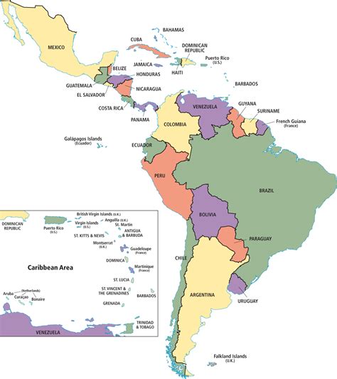 Central And Southern America Map Hiking Map