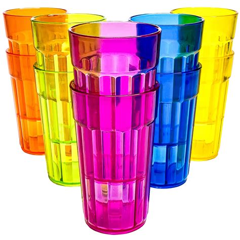Buy 10 Oz Small Drinking Glasses Bpa Free Cups Unbreakable Plastic Tumblers Set Of 10 Highball