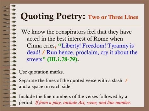 The format for quoting poetry in mla depends on how much you are quoting. Quoting Lines Of Poetry Mla