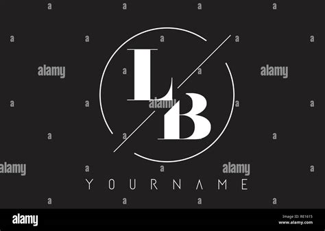 Lb Letter Logo With Cutted And Intersected Design And Round Frame