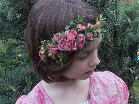 Wild Rose Fairy Flower Headband Rosebud Floral Crown Etsy Fairy