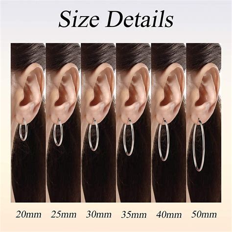 925 Sterling Silver Hoop Earrings 20mm 25mm 30mm 35mm 40mm Etsy
