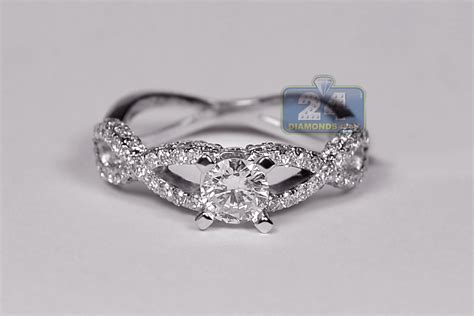 T.w.) in 14k white gold, created for macy's. 18K White Gold 1.33 ct Diamond Womens Engagement Ring