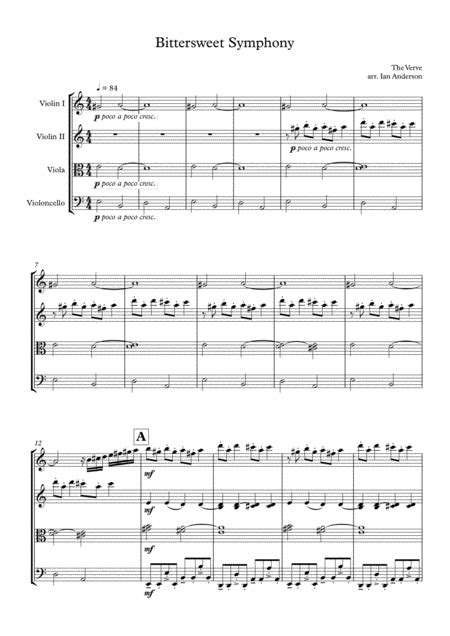 Bittersweet Symphony Arr Ian Anderson Sheet Music Tim Baxter