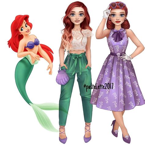 The Outfits Inspired By Ariels Mermaid Colors Modern Ariel And 50s