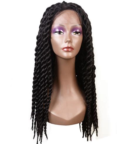 Braid Wig Synthetic Mambo Twist Front Lace Braid Wigs For Black Women