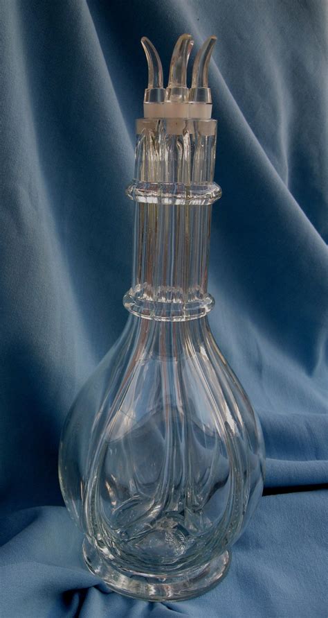 Vintage Decanter Four Chamber French Glass Decanter Wine Decanter Unique Vintage Crafe Cruet