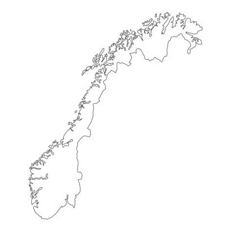 680 Norway Outline Map Drawing Stock Illustrations Royalty Free