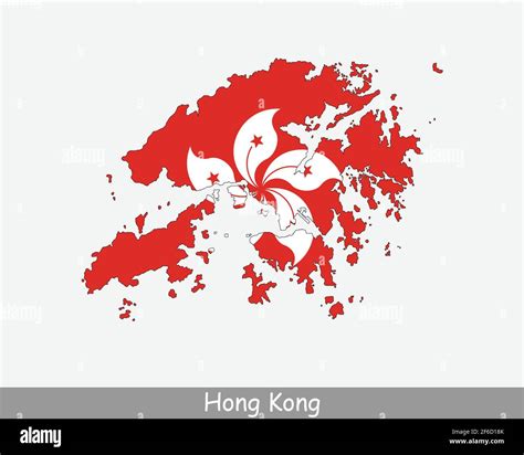 Hong Kong Map Flag Map Of Hong Kong With The Hong Kongese National