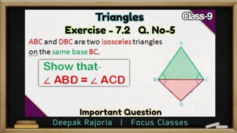 abc and dbc are two isosceles triangles on the same base bc show that angle abd angle acd