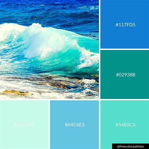 Ocean Blue And Aqua Color Palette Inspiration Digital Art Palette