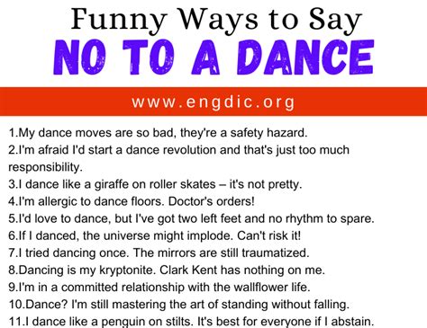 30 Funny Ways To Say No To A Dance Engdic