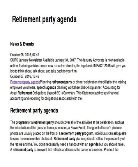In everyday professional life, meetings are a vital part to discuss important projects, ventures, or whatnot. 17+ Party Agenda Examples in PDF | Examples