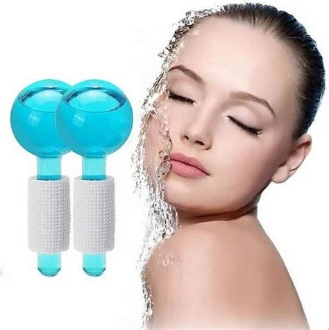 Facial Ice Globe Smart Magic Cool Face Roller Ball Massage Tools Stone Plastic Blue Globe