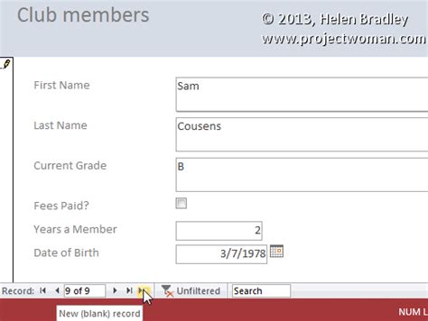 Database First Steps Access 101 Create A Data Entry Form