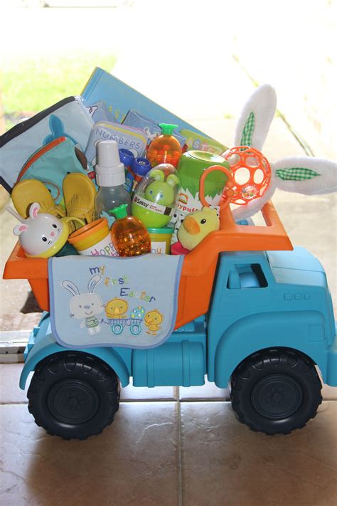 It has an easter day design that is suitable for commemorating 1st easter, taking photographs, and playing outside. My Son's First Dump Truck Easter Basket!! | Baby's 1st ...