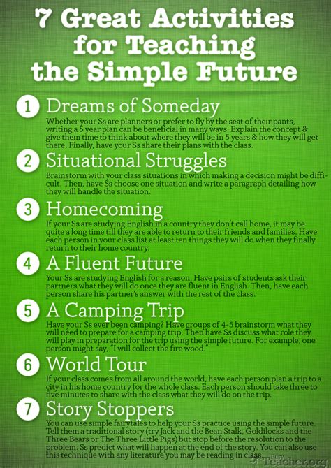 great activities  teach  simple future poster