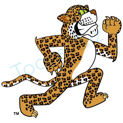 Cheetah Mascot Running Clip Art