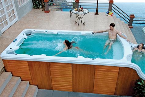 Luxury Indoor Outdoor Whirlpool Massage Acrylic Bathtub Hot Spa Or Endless Acrylic Swimming
