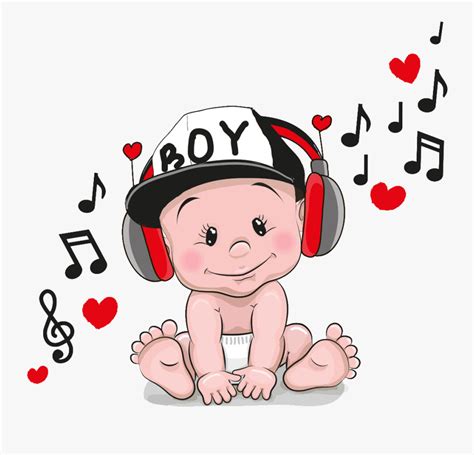 Maybe you would like to learn more about one of these? Transparent Listen To Music Clipart - Cartoon Baby With ...