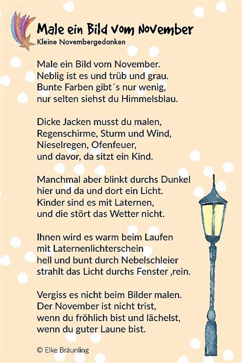 Ein Bild vom November * Elkes Kindergeschichten | Herbstgedichte für