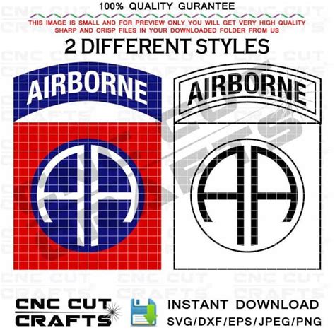 82th Airborne Division Insignia Svg Dxf Vector Logo Color And Etsy