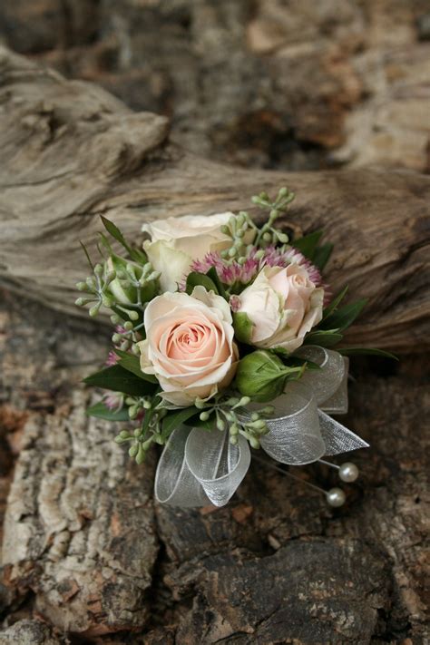 Wood flowers peony wedding eco flowers pink wedding flowers sola flowers rustic boutonniere. Soft pink corsage. | Wrist corsage prom, Corsage wedding ...