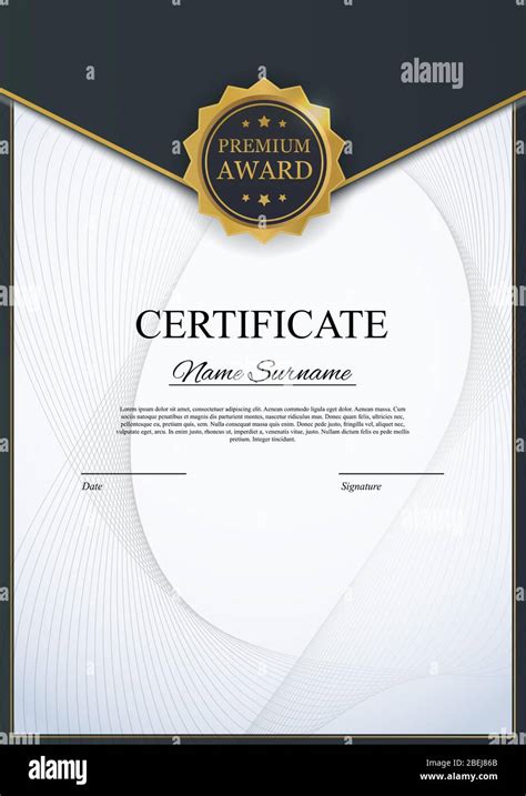 Certificate Template Background Award Diploma Design Blank Vector