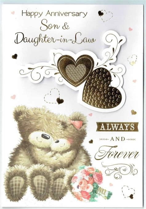 Loving wishes to both of you for all the joy your hearts can hold on your anniversary and always. Son And Daughter In Law Anniversary Card ' Happy ...