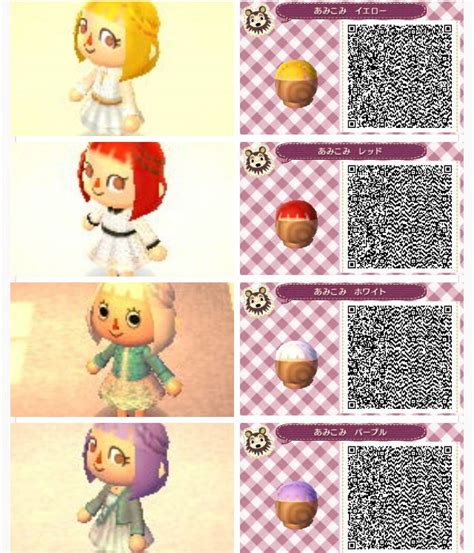 New leaf | wall & floor patterns by quirkberry animal crossing new leaf hair style guide shampoodle. Hair braids | Animal Crossing New Leaf QR Codes ...