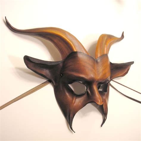 leather goat mask in chestnut by teonova on deviantart