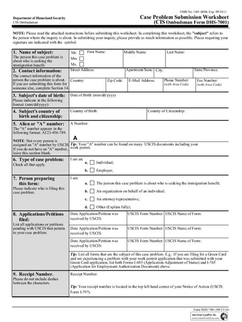2010 Dhs Form 7001 Fill Online Printable Fillable Blank Pdffiller