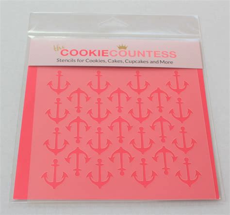 ANCHORS BACKGROUND Stencil Cookie Countess Cookie | Etsy | Cookie stencils, Cookie countess ...