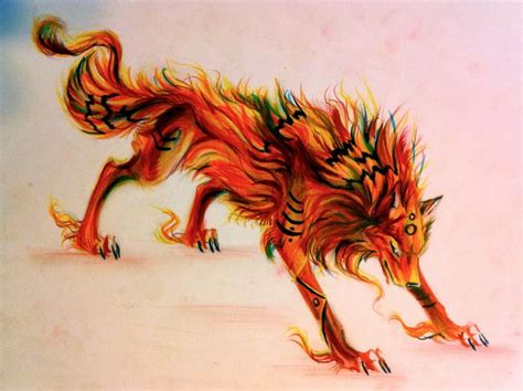Fire Wolf Fantasy Creature Art Wolf Art Anime Wolf