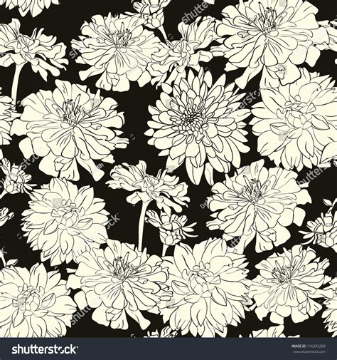 A folksy floral and symmetrical twist make this scandinavian inspired wallpaper the perfect choice for a nursery or powder room. Monochrome Floral Pattern, Wallpaper,Background, Hand-Drawn Flowers Stock Vector Illustration ...
