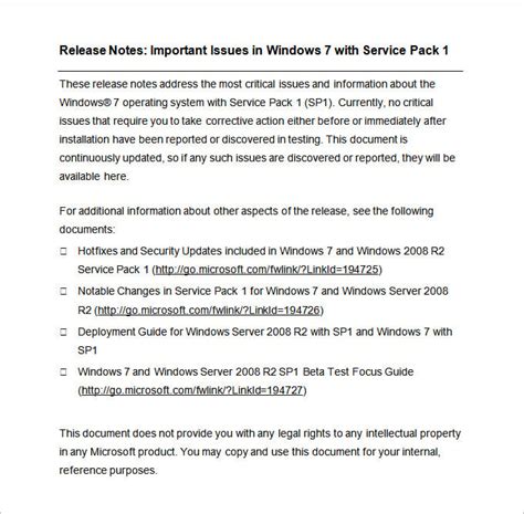 Release Notes Template 15 Free Word Pdf Documents Download