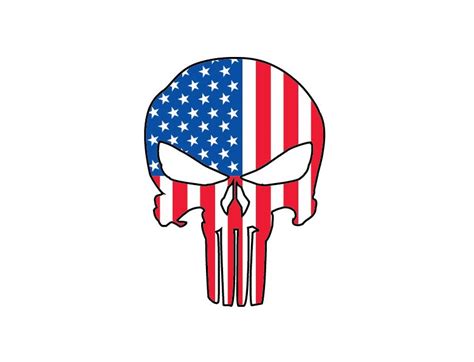 Punisher Skull American Flag Svg Police Support United States Of